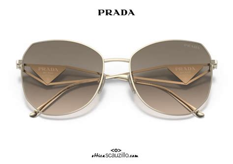 prada spr 57h|2000s Prada Y2K Gold Oversized Shield Sunglasses SPR 57H .